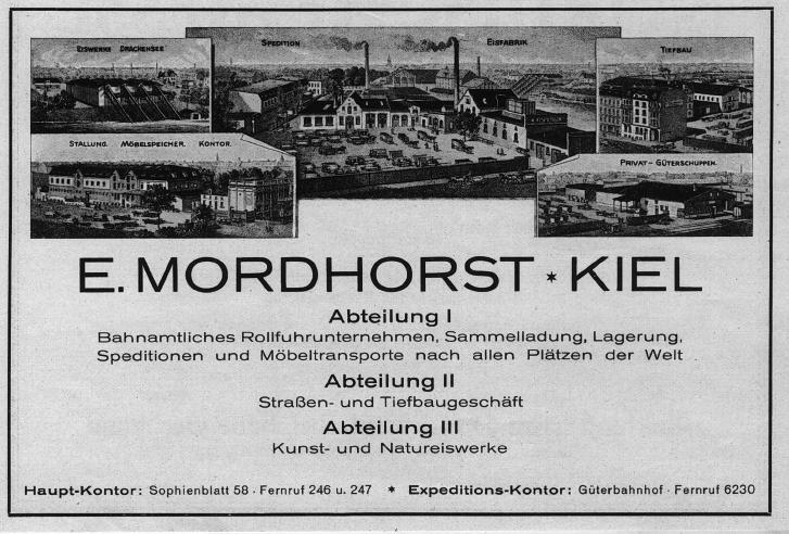 Anzeige Spedition Mordhorst 1922