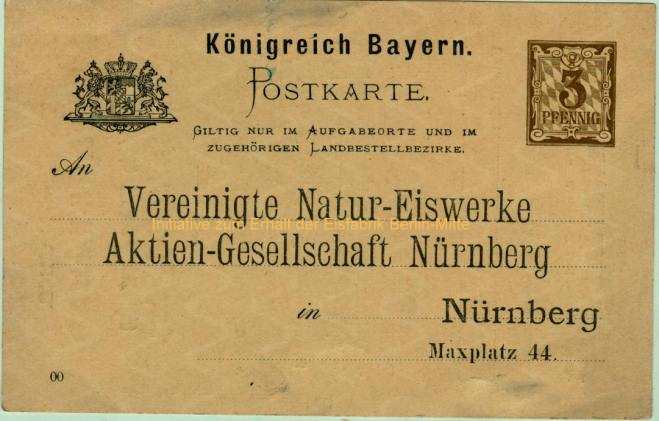 Postkarte Nuernberg Eiswerke